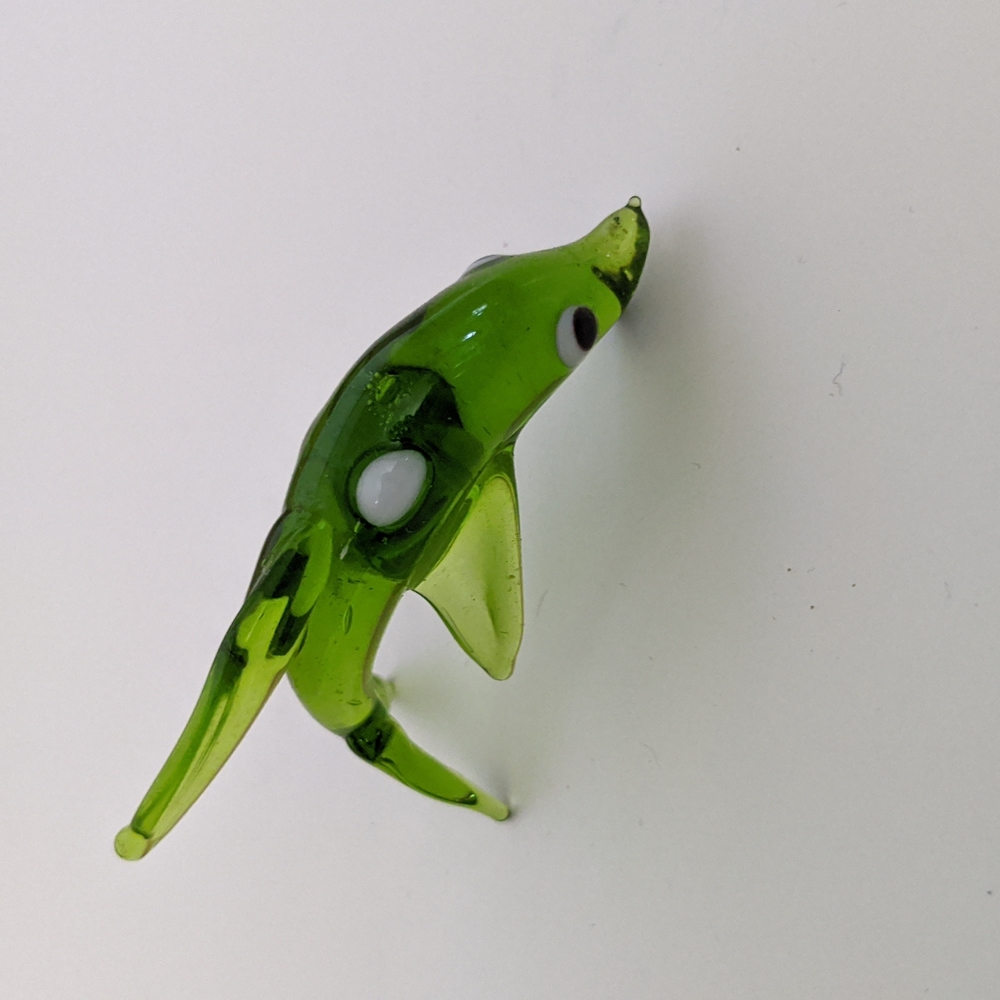 Hand blown glass dolphin